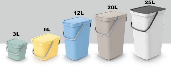 Mülleimer Müllbehälter Abfalleimer Biomülleimer Eimer Mülltonne Griff 25L - Hellbraun