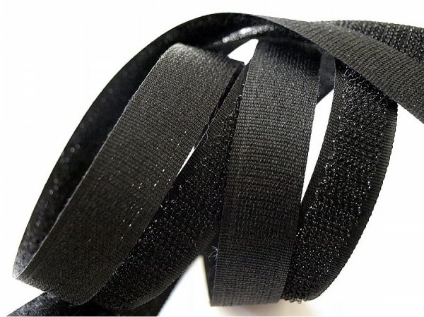 Klettverschluss Klettband Haken und Flauschband zum Aufnähen Nähen Schwarz - 10m 30mm