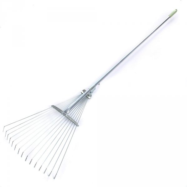 Gartenrechen Teleskop Fächerbesen verstellbar Drahtbesen Harke 156cm