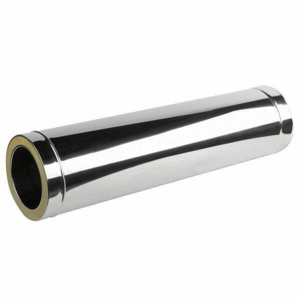 Edelstahl Ofenrohr 500mm doppelwandig Rauchrohr isoliert - 160/220mm Ø
