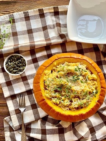 Risotto z dynią i grzybami
