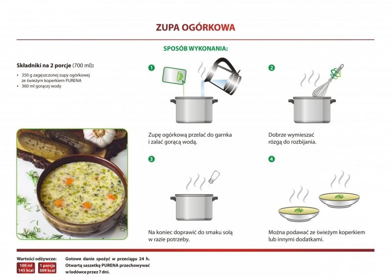 Zupa ogórkowa zagęszczona 350g na 2 porcje zupy 