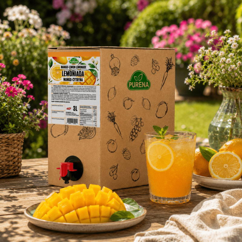 Lemoniada mango-cytryna z kranikiem PURENA 3 L