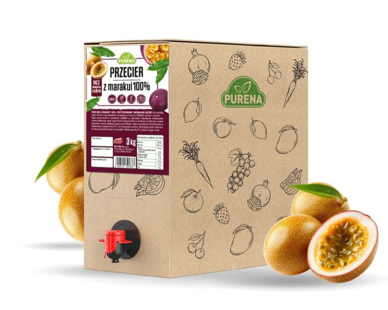Puree pulpa przecier z marakui 100% box 3 kg