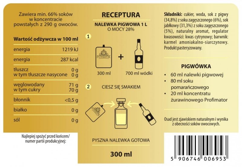 Bezalkoholowy koncentrat do przygotowywania napojów alkoholowych PIGWA box 9 x 300ml