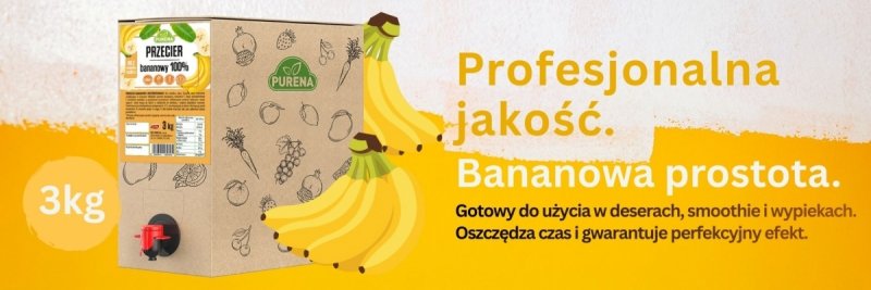Puree pulpa przecier bananowy 100% box 3 kg