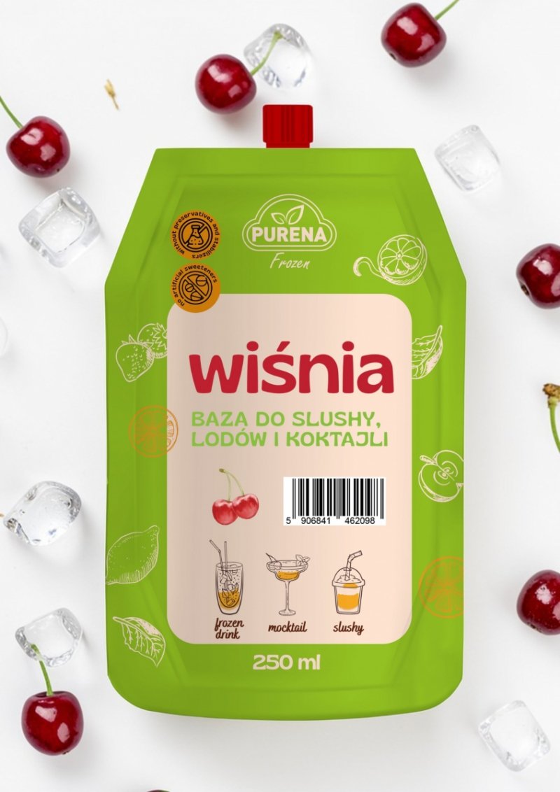 Wiśnia baza do slushy lodów i koktajli 250 ml na 8 porcji