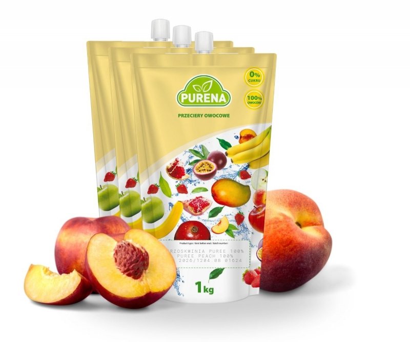 Pulpa puree przecier 100% bez cukru z brzoskwini 3x1kg