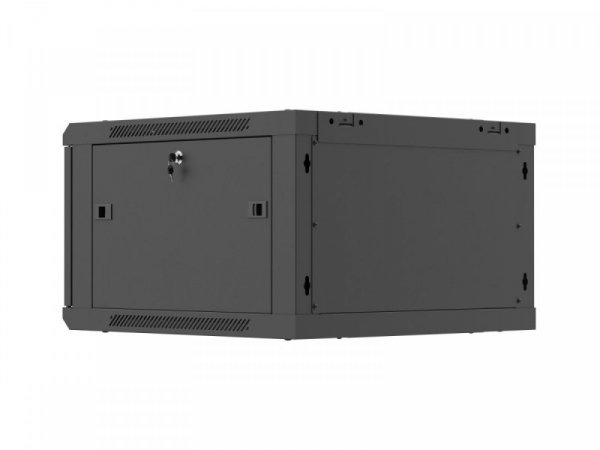 Lanberg Szafa instalacyjna rack wisząca 19 cali 6U 600x600 czarna drzwi perforowane (flat pack)