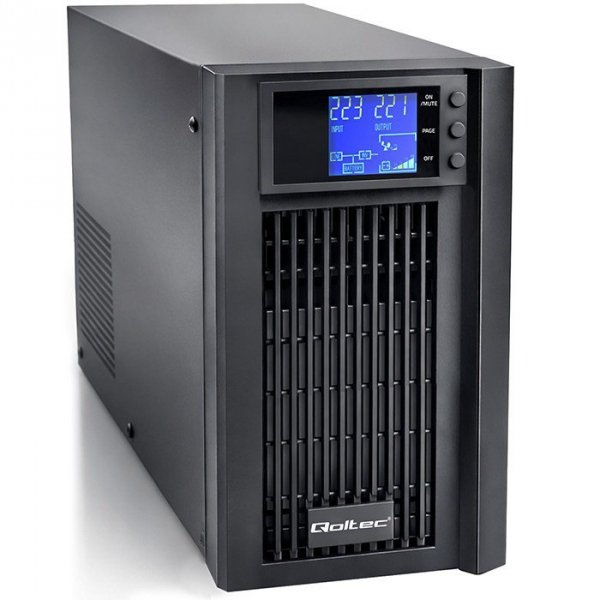 Qoltec Zasilacz awaryjny UPS Pure Sine Wave | 2kVA | 1600W | AVR | LCD |Czysty Sinus