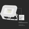 Projektor LED V-TAC 10W SAMSUNG CHIP PRO-S Biały VT-44010 6500K 735lm 5 Lat Gwarancji