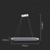 Oprawa Zwieszana V-TAC 24W LED Biała VT-7825 3000K 2760lm
