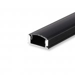 Profil do LED zestaw, ALU czarny V-TAC 2mb klosz czarny 17,4x7mm VT-8113