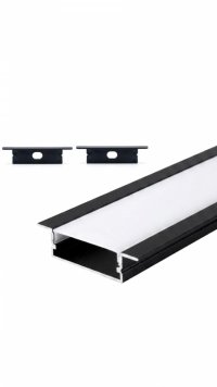 PROFIL LP-3010IN CZARNY SZEROKI WPUSZCZANY ZESTAW 2M. 