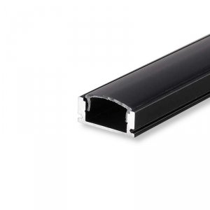 Profil do LED zestaw, ALU czarny V-TAC 2mb klosz czarny 17,4x7mm VT-8113