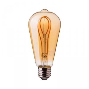 Żarówka LED V-TAC 4,8W E27 Filament Złota Vintage ST64 64x143mm VT-2066-N 1800K 300lm