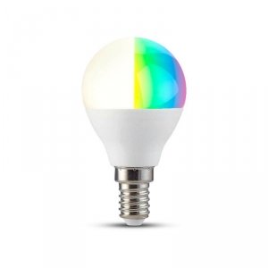 Żarówka LED WiFi V-TAC 4.8W E14 Kulka P45 SMART Amazon Alexa Google Home VT-5154 RGB+2700K-6400K 450lm 2 Lata Gwarancji