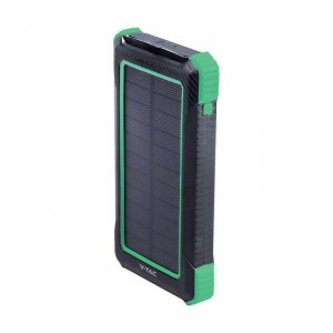 Power Bank V-TAC 10000mAh Czarny, Solarny, Ładowanie Bezprzewodowe 2xUSB V-TAC VT-11111