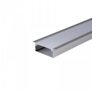Profil do LED zestaw, ALU anodowany wpuszczany V-TAC 2mb klosz mleczny 20x50mm VT-8207