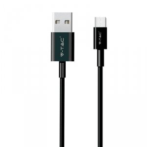 Przewód USB V-TAC typ C 1M czarny seria pearl VT-5302