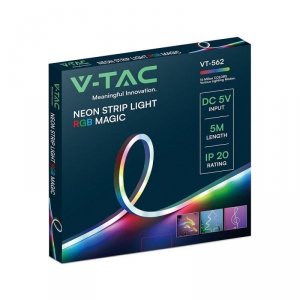 Neon flex V-TAC 5mb Sterownik USB Magic RGB DC 5V VT-562 RGB 3 lata gwarancji