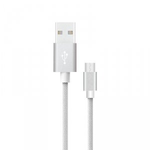 Przewód Micro USB V-TAC 1M Srebrny Seria Platinum VT-5331