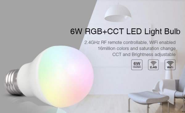 Żarówka LED E27 6W RGBWCCT Milight FUT014
