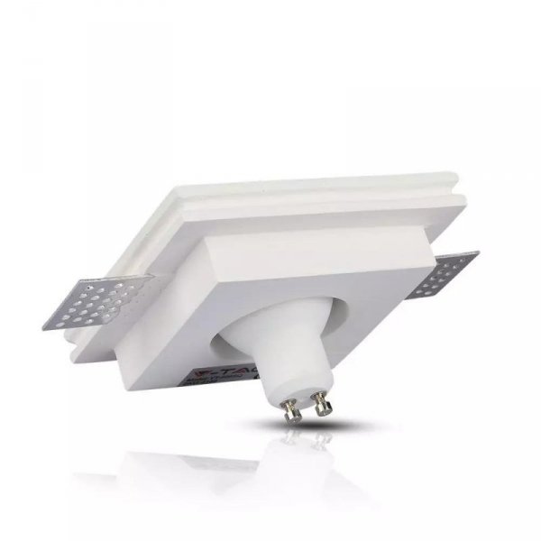 Oczko V-TAC gips GU10 kwadrat wpuszczane G-K białe+chrom VT-866-CSQ 5 lat gwarancji