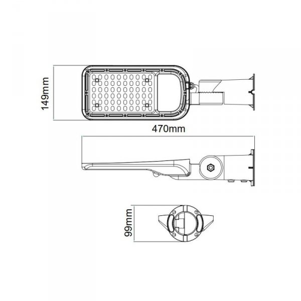 Oprawa Uliczna LED V-TAC SAMSUNG CHIP z regulacją i czujnikiem światła 50W 120Lm/W VT-59ST-S 4000K 5000lm 5 Lat Gwarancji