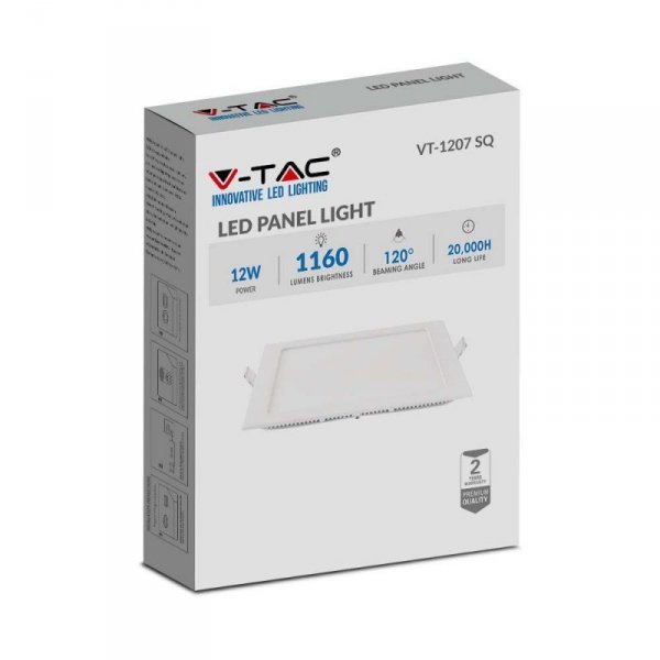 Panel LED V-TAC Premium Downlight 12W Kwadrat 170x170 VT-1207 4000K 1160lm