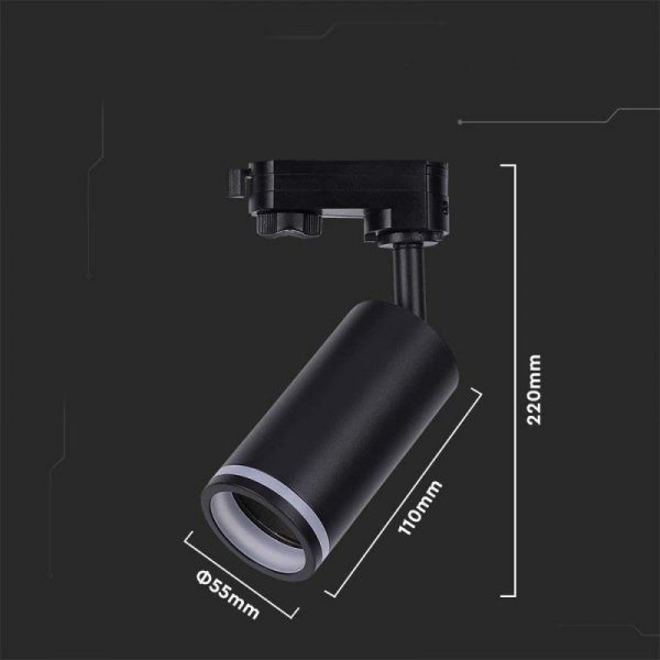 Oprawa GU10 V-TAC szynoprzewód 3F czarna VT-11016-B