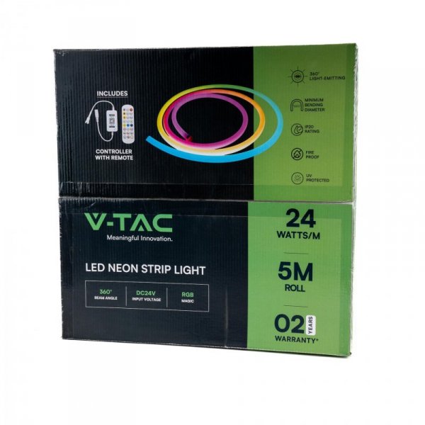 Neon Flex V-TAC 24V 5mb 12W/m MAGIC COLOR Pilot Sterownik VT-561 RGB