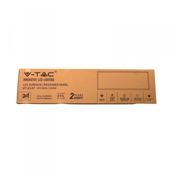 Panel LED V-TAC 40W 120x30 3w1 natynkowy/podtynkowy VT-6147 4000K 4400lm