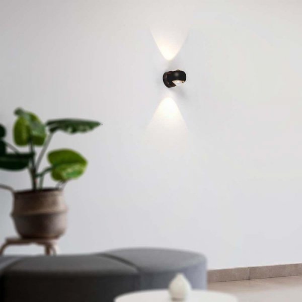 Oprawa Ścienna V-TAC 10W LED Kinkiet Góra Dół Czarna VT-7504 3000K 950lm