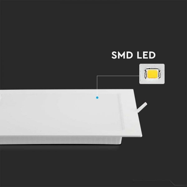 Panel LED V-TAC wpuszczany premium downlight 12W kwadrat 170x170 VT-61012 3000K 1200lm