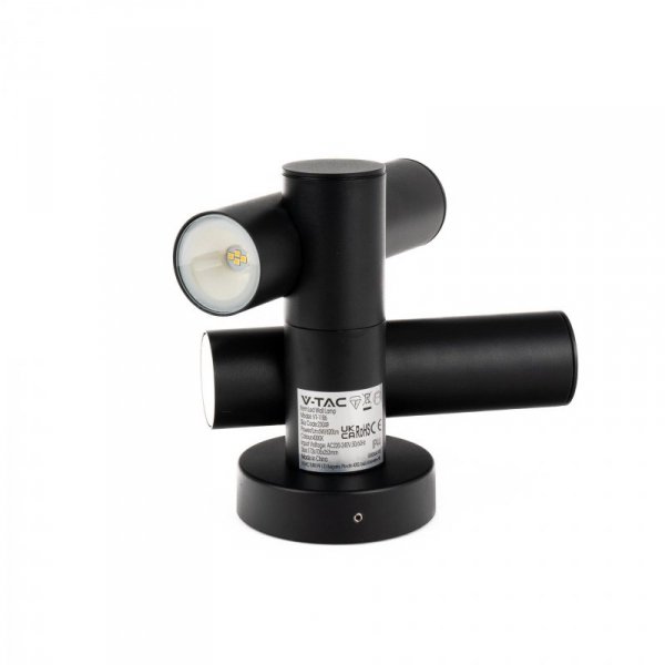 Kinkiet ścienny V-TAC 6W LED IP44 czarny VT-1186 4000K 620lm