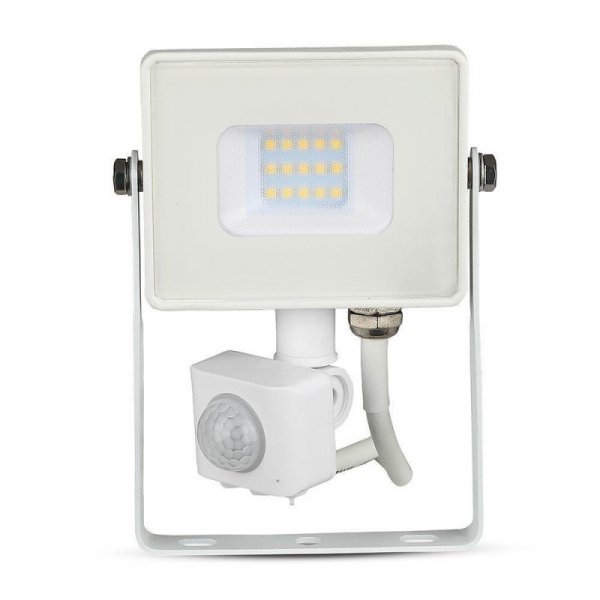 Projektor LED V-TAC 10W SAMSUNG CHIP Czujnik Ruchu Funkcja Cut-OFF Biały VT-10-S-W 6400K 800lm 5 Lat Gwarancji