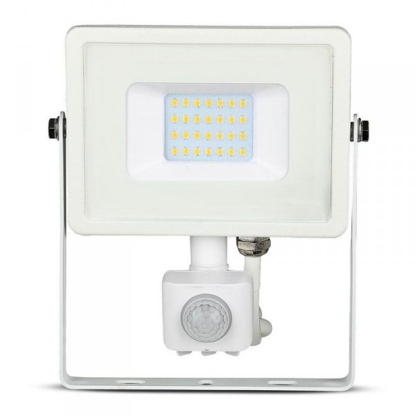 Projektor LED V-TAC 20W SAMSUNG CHIP Czujnik Ruchu Funkcja Cut-OFF Biały VT-20-S-B 6400K 1600lm 5 Lat Gwarancji
