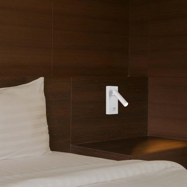 Oprawa LED V-TAC 2W kinkiet hotel łóżko włącznik biały VT-402 4000K 150lm