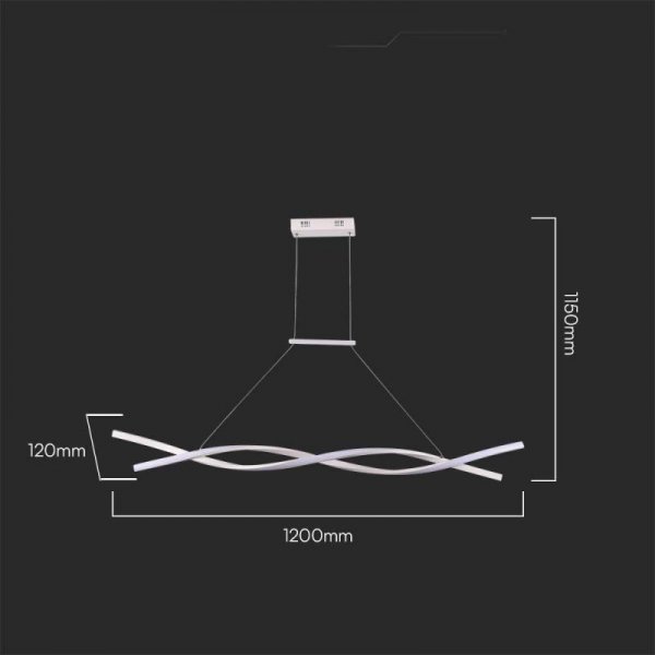 Oprawa Zwieszana V-TAC 30W LED Czarna VT-7822 3000K 3450lm