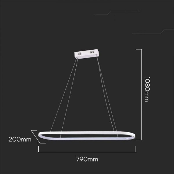Oprawa Zwieszana V-TAC 24W LED Biała VT-7825 3000K 2760lm