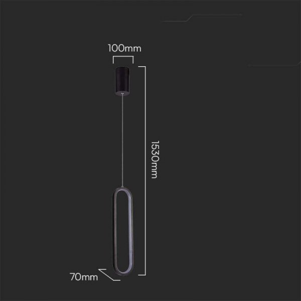 Oprawa zwieszana V-TAC 13W LED czarna VT-7829 4000K 1500lm