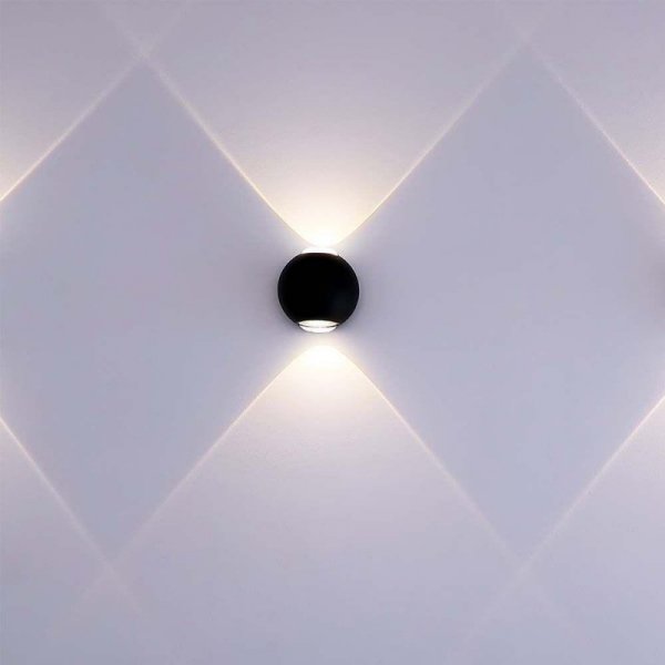 Oprawa Ścienna Góra Dół V-TAC 2W LED IP54 Czarna VT-2502 4000K 200lm