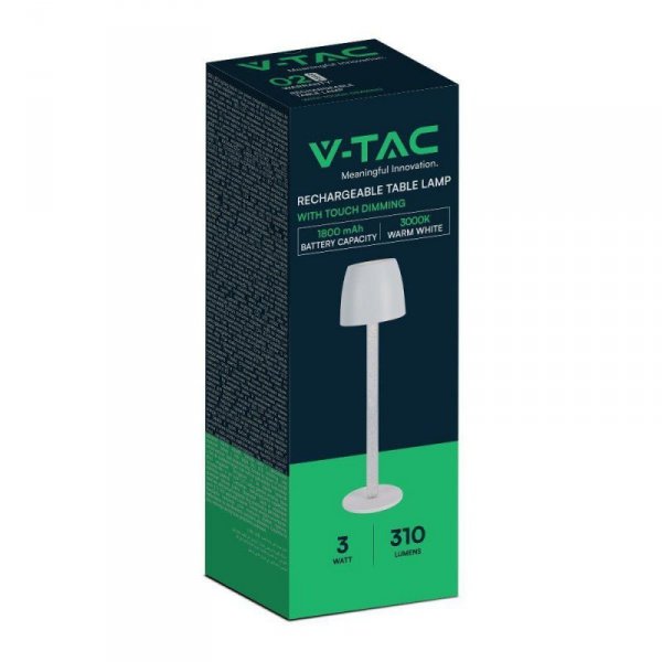 Lampka Biurkowa Nocna V-TAC 3W LED Ładowanie Ściemnianie Czarna VT-7576 3000K 310lm
