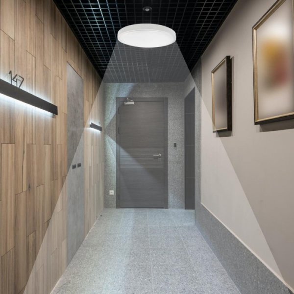 Oprawa sufitowa plafoniera V-TAC 24W LED okrągły 35cm natynkowy pilot czujnik ruchu IP44 biały VT-8624S 4000K 2500lm