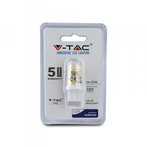 Żarówka LED V-TAC SAMSUNG CHIP 3W G9 VT-204 4000K 300lm 5 Lat Gwarancji