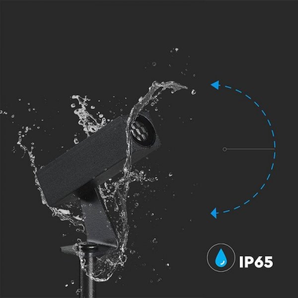 Oprawa gruntowa ogrodowa wbijana aluminiowa V-TAC 2W LED IP65 czarna kwadrat VT-10182 4000K 60lm 3 lata gwarancji