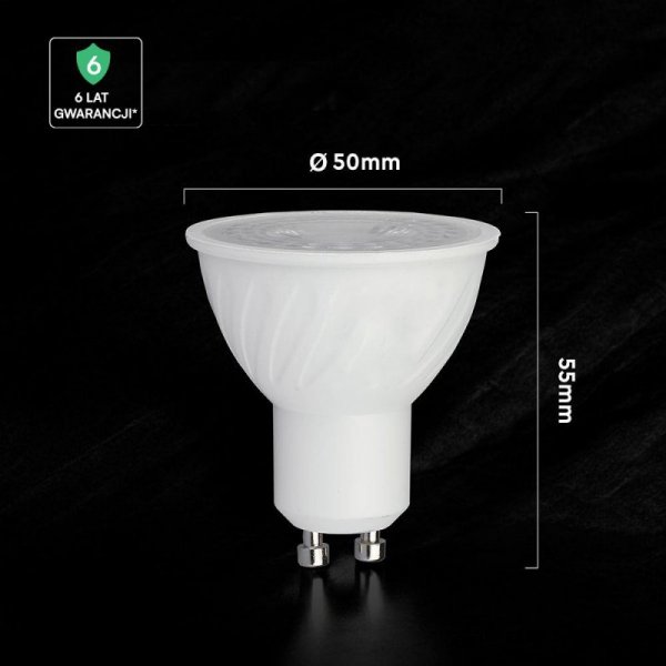 Żarówka LED V-TAC CREE CHIP 6W GU10 38st VT-227 4000K 445lm 6 lat gwarancji