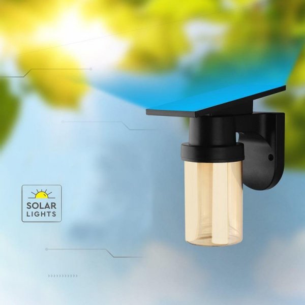 Oprawa kinkiet ścienny solarny V-TAC 0.9W LED zmiana barwy CCT IP54 pilot VT-11148CCT 3000K, 4000K, 5000K 120lm 3 lata gwarancji