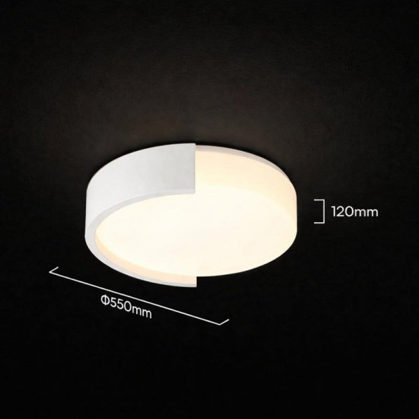 Oprawa sufitowa plafoniera V-TAC 63W LED 55cm 3w1 ściemnialna biała BT pilot CCT VT-84036 3000K-4000K-6000K 7200lm